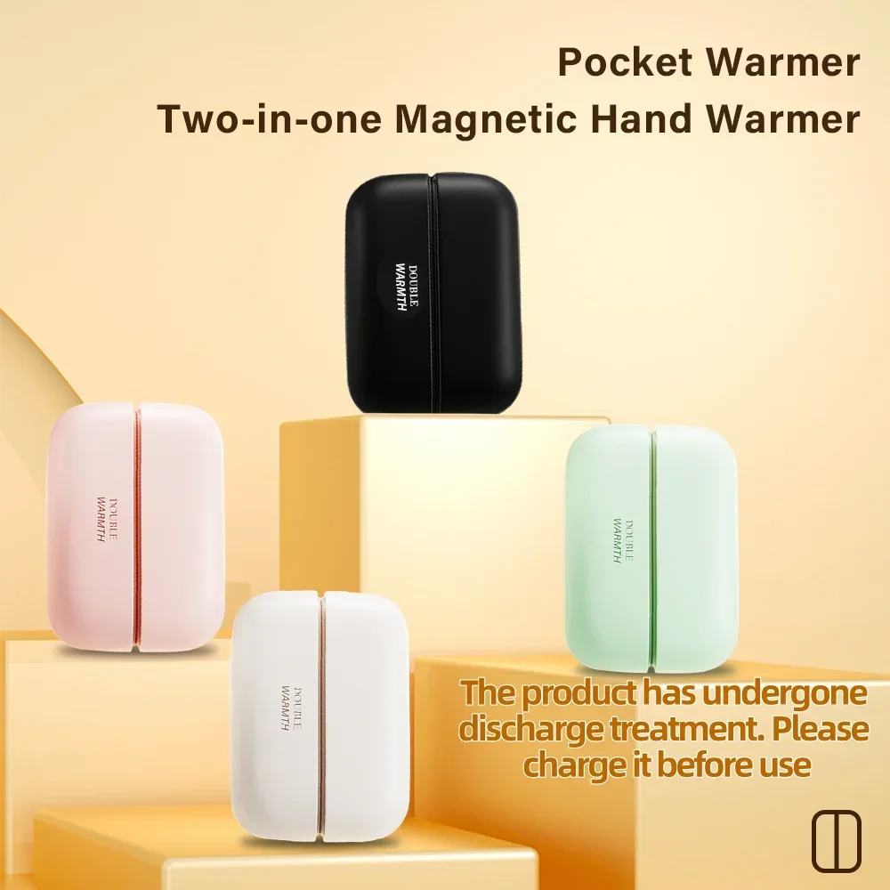 2-in-1 magnetische wiederaufladbare elektrische Handwärmer, tragbare ergonomische kompakte Taschenheizung, technische Geschenke für den Außenbereich