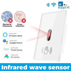 eWelink EU/US Infrared Wall Smart Light Switch IR Sensor Touchless Control Compatible with Alexa Google for Smart Home Automatio