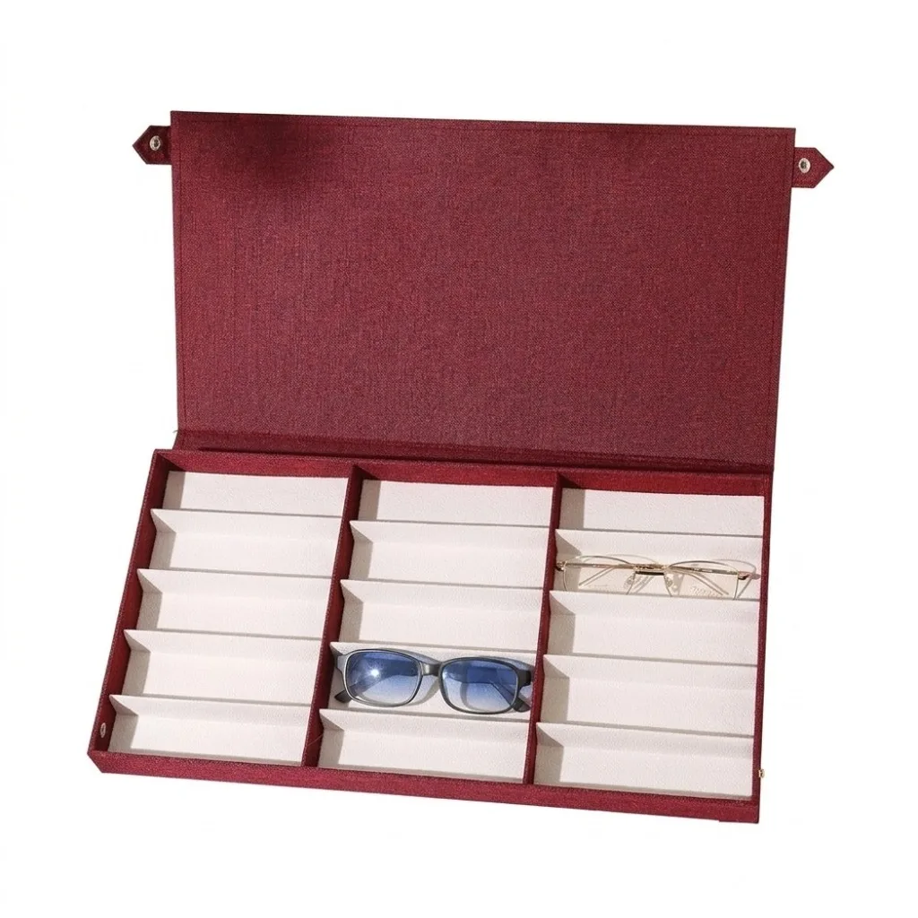 15 Slot Glasses Case Oxford Cloth Eyeglasses Storage Box Oxford Cloth Eyewear Case Universal Sunglasses Display Case For Stacked