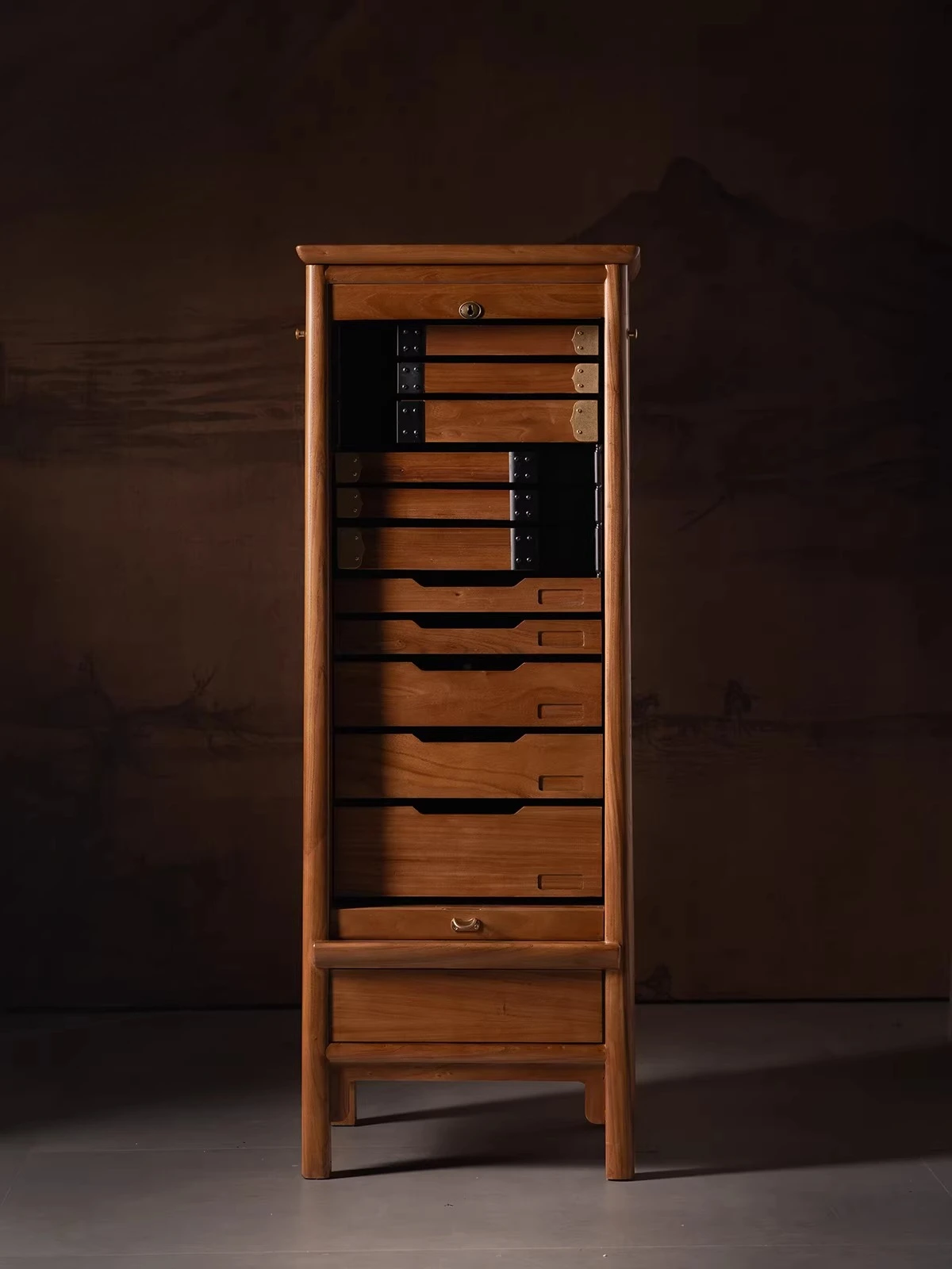 New Chinese solid wood dental cabinet, chest cabinet, tea cabinet, drawer, Wenwan storage