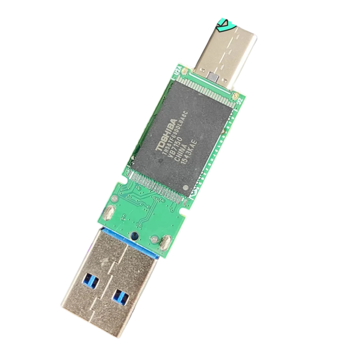 

Двухпортовый USB-накопитель 64 ГБ USB 3.0 + Type-C. Оба порта поддерживают полную скорость USB 3.0. Контроллер SM3281N.