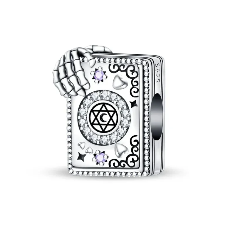 Halloween-Party, 925er Silber, lila, fliegender Hexenhut und magische Kugel-Charms, Perlen, passend für Original-Armbänder, DIY für Frauen, Schmuck, Geschenke – Detail 8