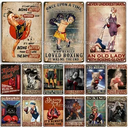 Artisian Sport Metal Sign Boxing Tin Poster Retro Decorative Plate Gym Wall Decor Garage Bar Pub Club Hotel Cafe Kitchen Home