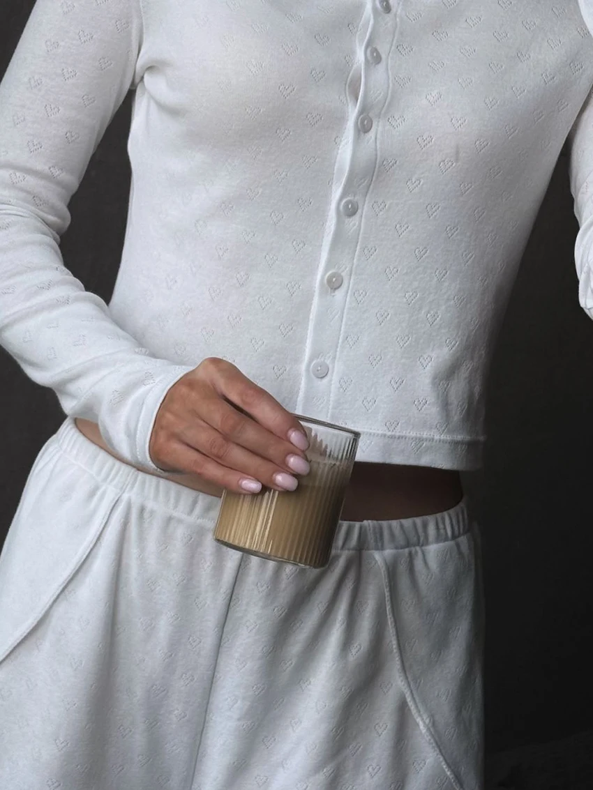 Marthaqiqi Casual Women Sleepwear Set Long Sleeve Robe O-Neck Nightie Crop Top Nightwear Shorts White Ladies Ladies Pyjamas Suit