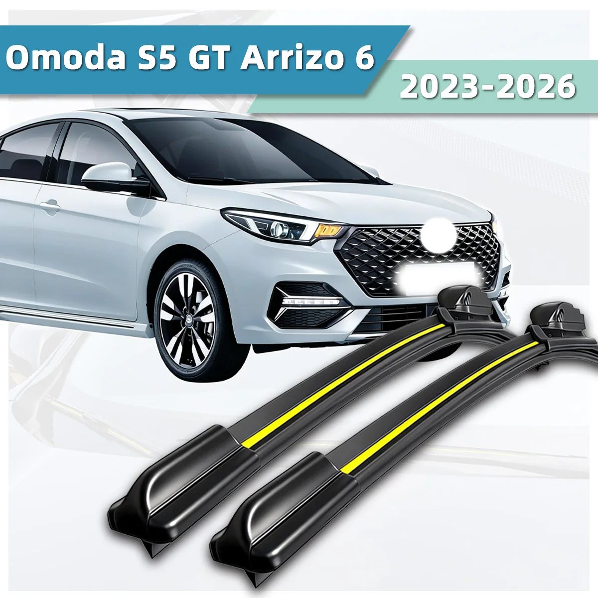 Passend für Chery Chirey Omoda S5 GT Arrizo 6 (2023-2026) Scheibenwischer Naturkautschukstreifen Knochenloser Geräuscharmer Frontscheibenwischer