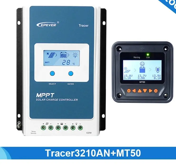 EPEVER Tracer 3210AN G3 30A MPPT Solar Charger Controller 12/24VDC Auto Max PV Voltage 100V Backlit LCD RS485 Communication
