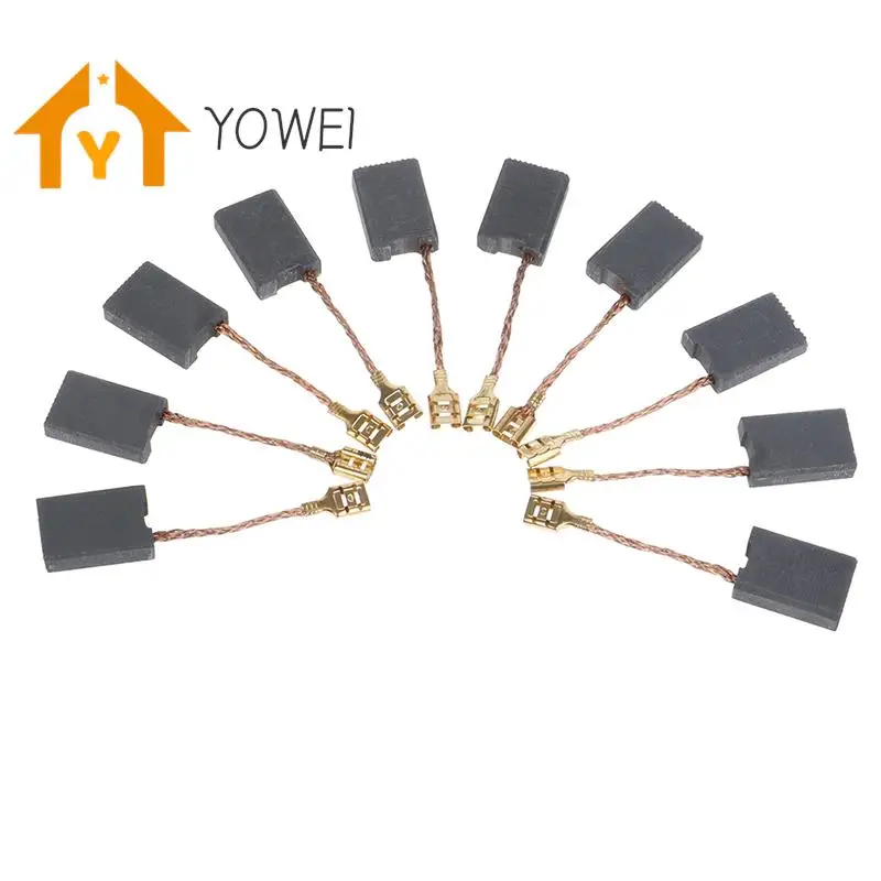 

10Pcs Graphite Copper Motor Carbon Brushes Kit For Angle Grinder 6*16*22mm