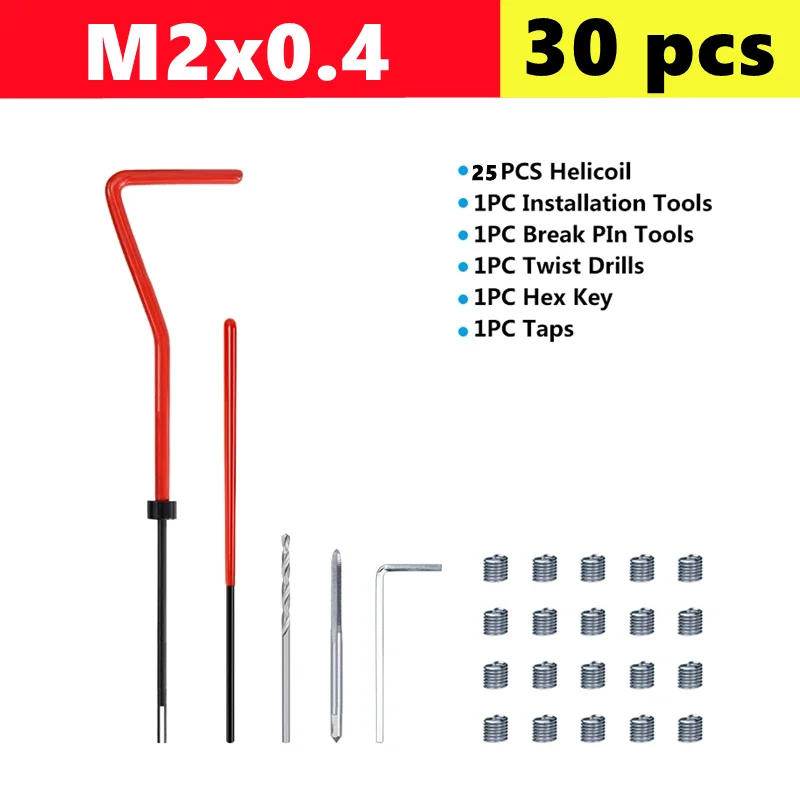 25/75/131pcs draadreparatieset M2-M24, gebruikt om beschadigde draad te repareren, aapmoersleutel, Fried Dough Twists bit handgereedschap