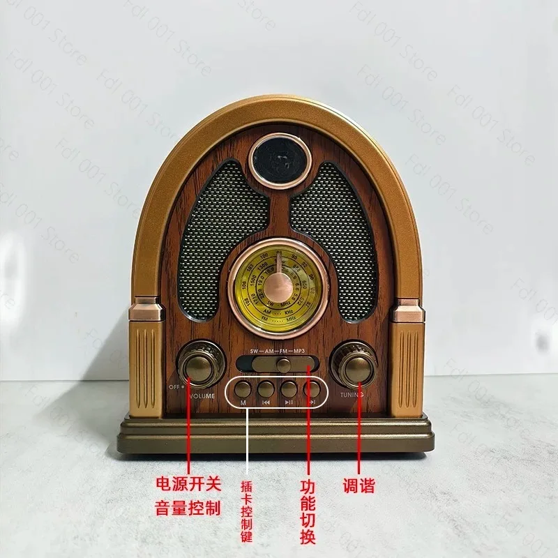 New retro desktop multi-function card U disk Bluetooth speaker, portable multi-band radio