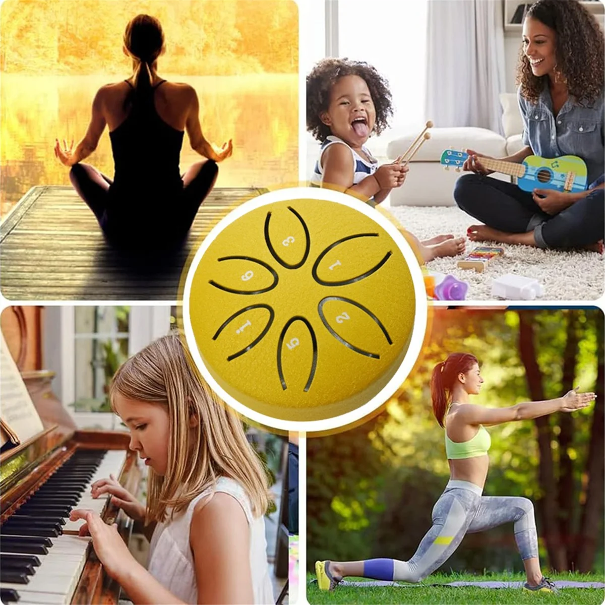 طبلة مطر A71P للخارج، طبلة لسان فولاذية 6 ملاحظات 3 بوصات طبلة شقرا مطارق مبطنة للقرع الصلب باللون الذهبي