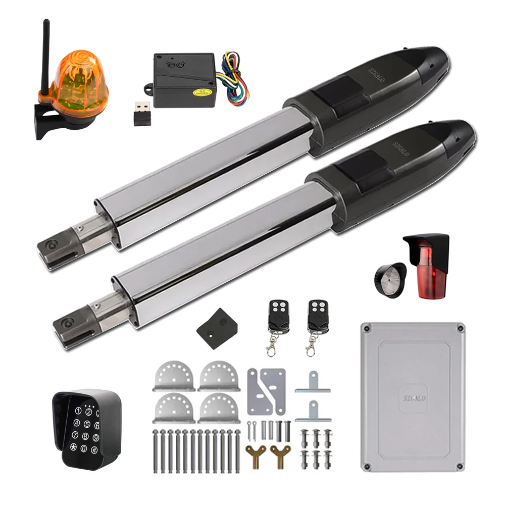 

Stronger Automatic Gate Opener Kit Dual Heavy-Duty Motor 700KGS Pull Arm PKM-C03 for Driveway Swing Gates Door Operators