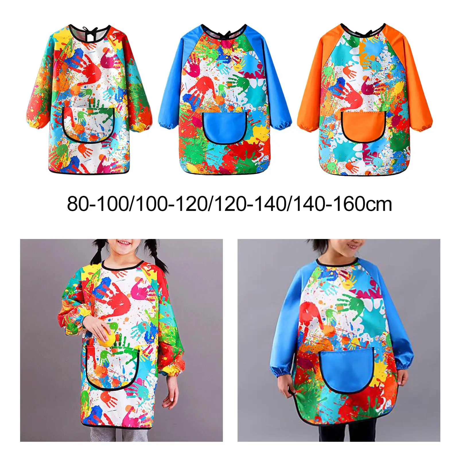 

Детский художественный халат, практичный удобный халат с краской для рисования, кормления и приготовления пищи