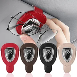 Car Decoration Leather Metal Glasses Clip Sun Visor Glasses Fastener Clip Holder For Mazda 2 3 5 Axela CX-5 CX-3 Atenza Demio MS