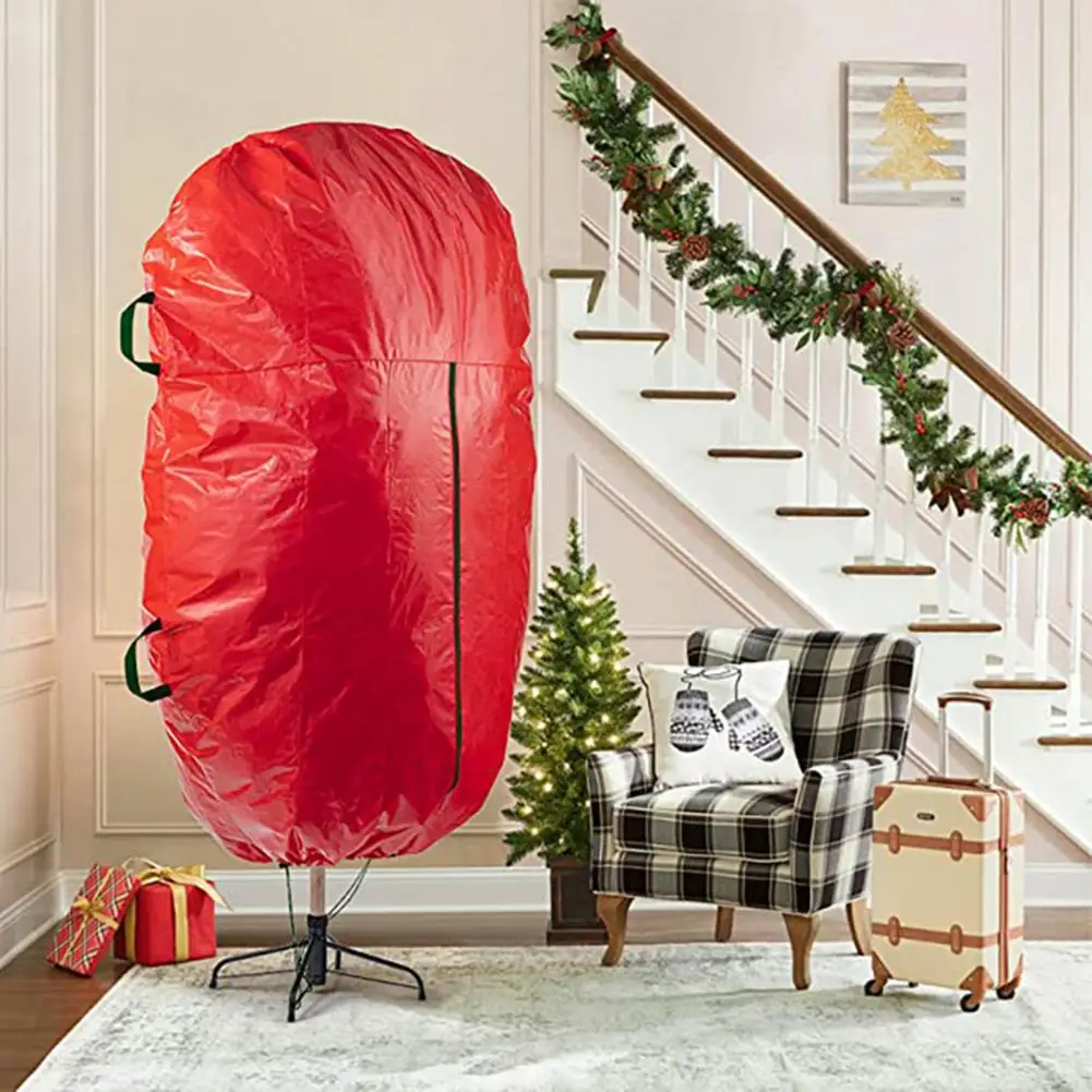 

Christmas Tree Storage Bag Anti-rip Waterproof Storage Branches Polyethylene Upright Xmas Tree Cover for Christmas