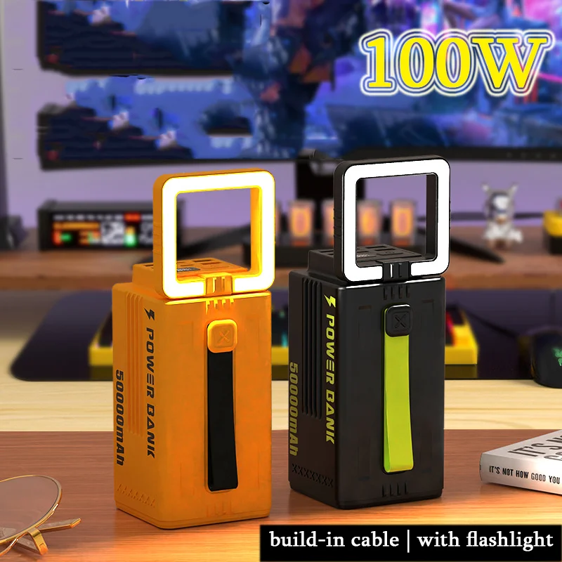 Banco de potência poderoso ao ar livre portátil, 50000mAh Power Station, Carregador rápido 100W, Bateria de reposição externa para laptop, iPhone, Camping