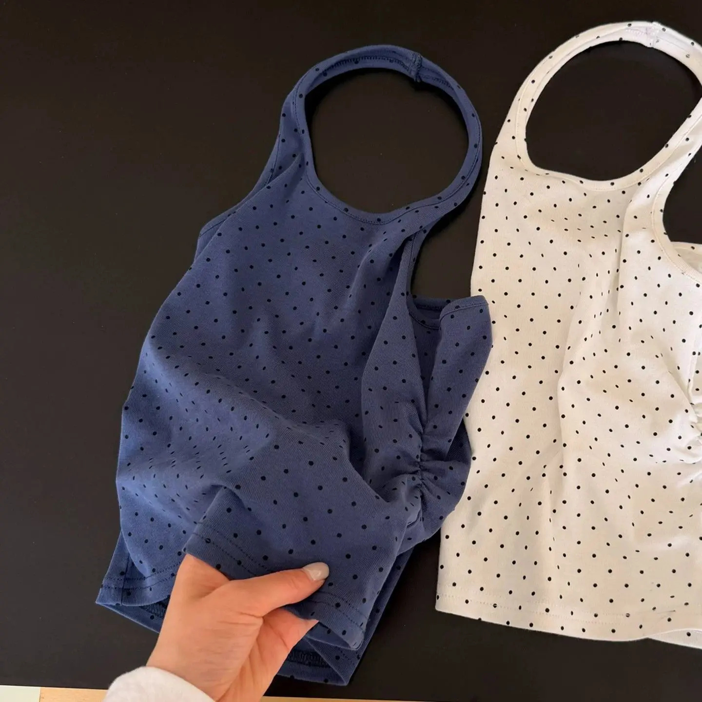 Girls Summer Halter Vest 2026 New Stylish Polka Dot Baby Trendy Camisole Kids Thin Breathable Top