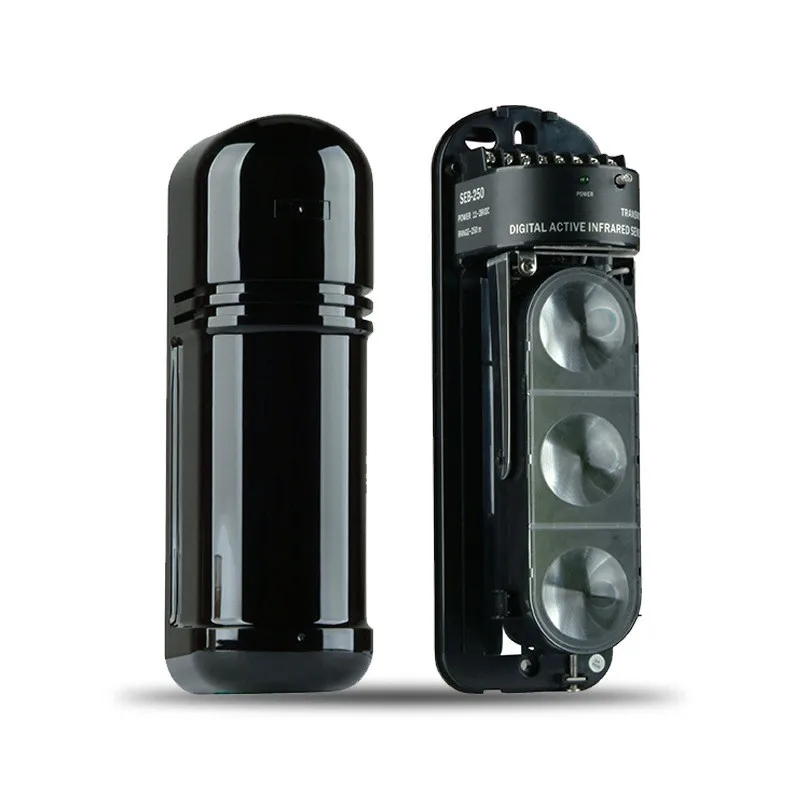 Waterproof Wired 3-beam Infrared Detector, 50/100/150/200/250M Perimeter Defense Detector for Home Alarm Security Protection