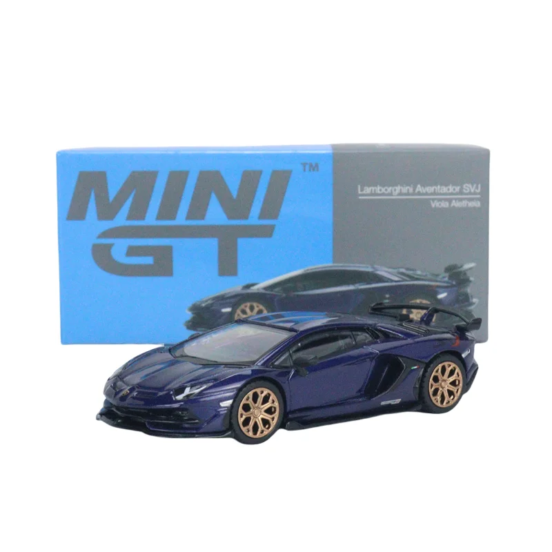 نموذج مصغر لعمود الضغط من سبيكة Aventador SVJ باللون الأرجواني من MINI GT 1:64، ديكور للبالغين، هدية عيد ميلاد للأطفال