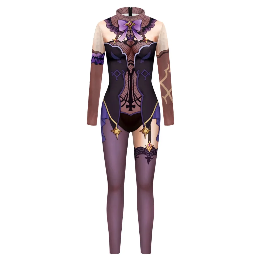 Disfraz de Cosplay con estampado 3D para mujer, traje Sexy para fiesta de Halloween, Catsuit Zentai, Mono para adultos