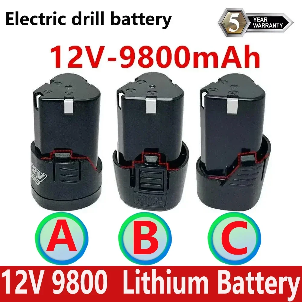 12V, 9800MAH,rechargeable universal upgrade High capacity electric tools,lithium-ion batteries, special for electric hand drills