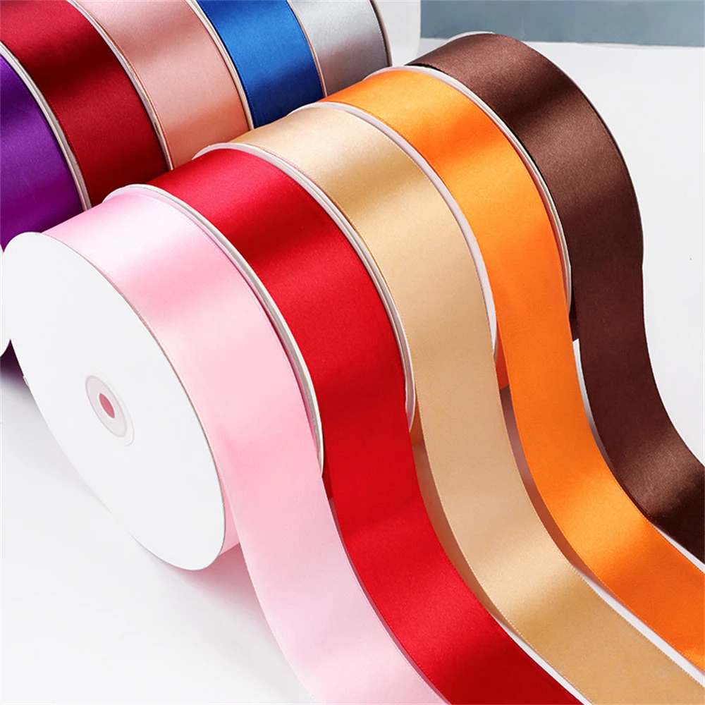 LORIE 100 yards/Roll 10-40mm Satin Wedding Ribbons for Wedding Christmas Birthday Party Banquet Decoration Custom Color