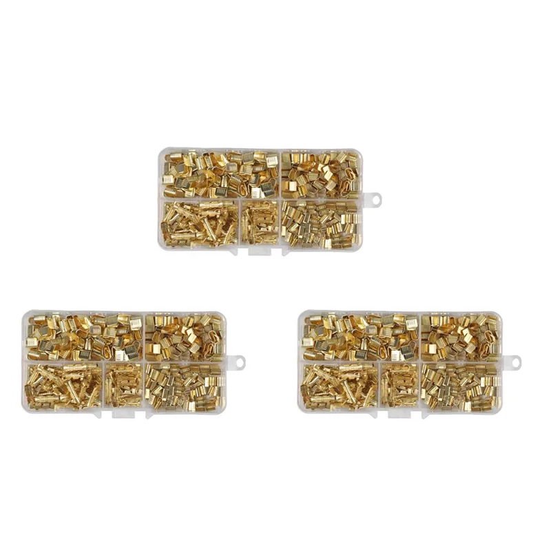 1500Pcs U Shape Copper Ring Terminals Crimp Non-Insulated Assortment Cable Wire Spade Electric Butt Connector 454TABC