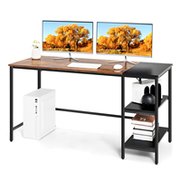 140 cm Long Desk Computer table with Storage Pit office table with Splicing plate, Large PC table Work Table for office