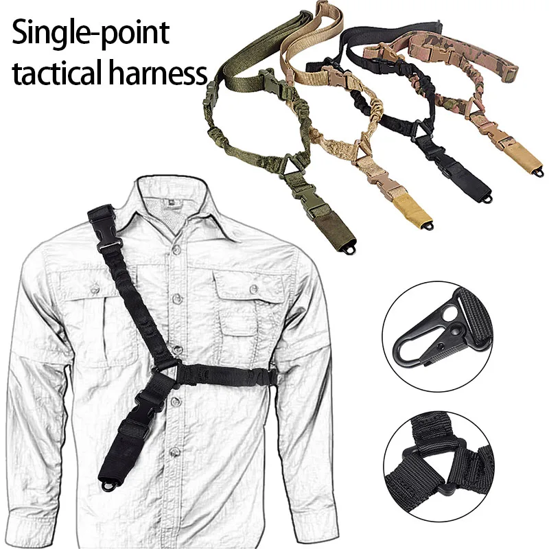 Shot Gun Belt Hunting Accessories Tactical Gear Tactical Single Point Gun Sling Shoulder Strap Rifle Rope Belt with Metal Buckle
