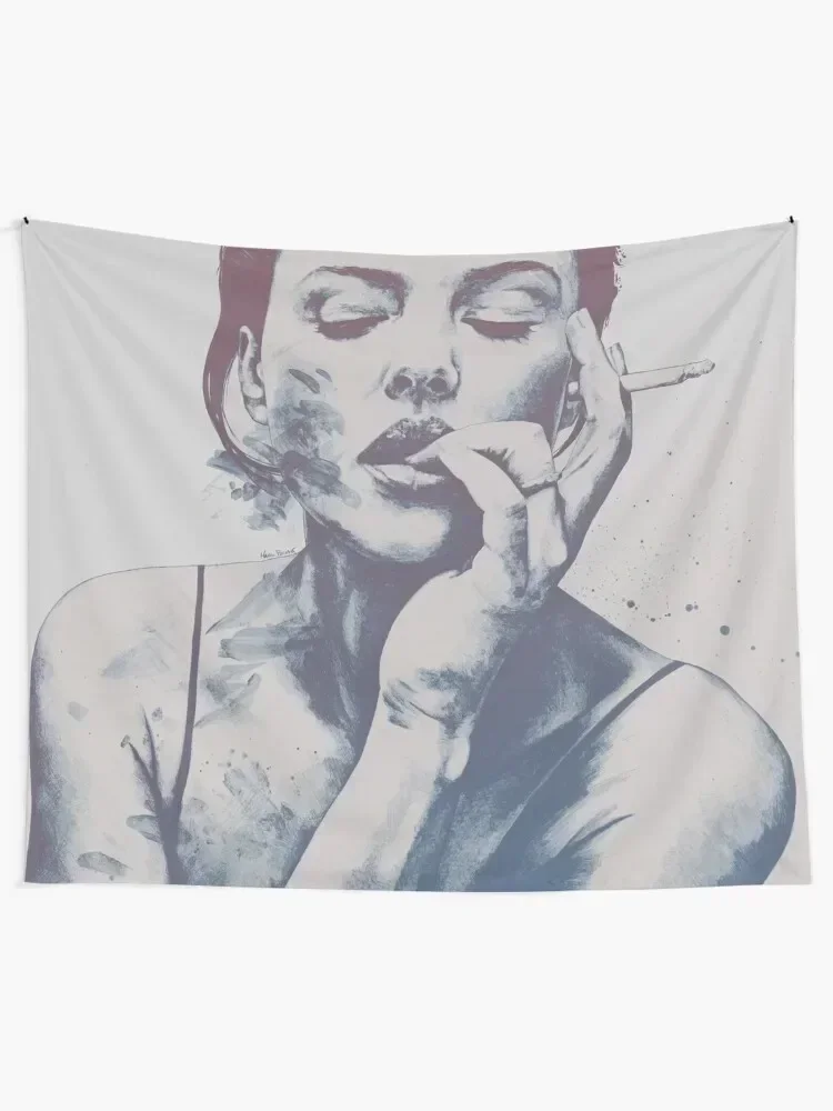 Monica Bellucci sexy portrait | smoking woman drawing | shadow Tapestry Wallpaper Wall Hangings Decoration Tapestry