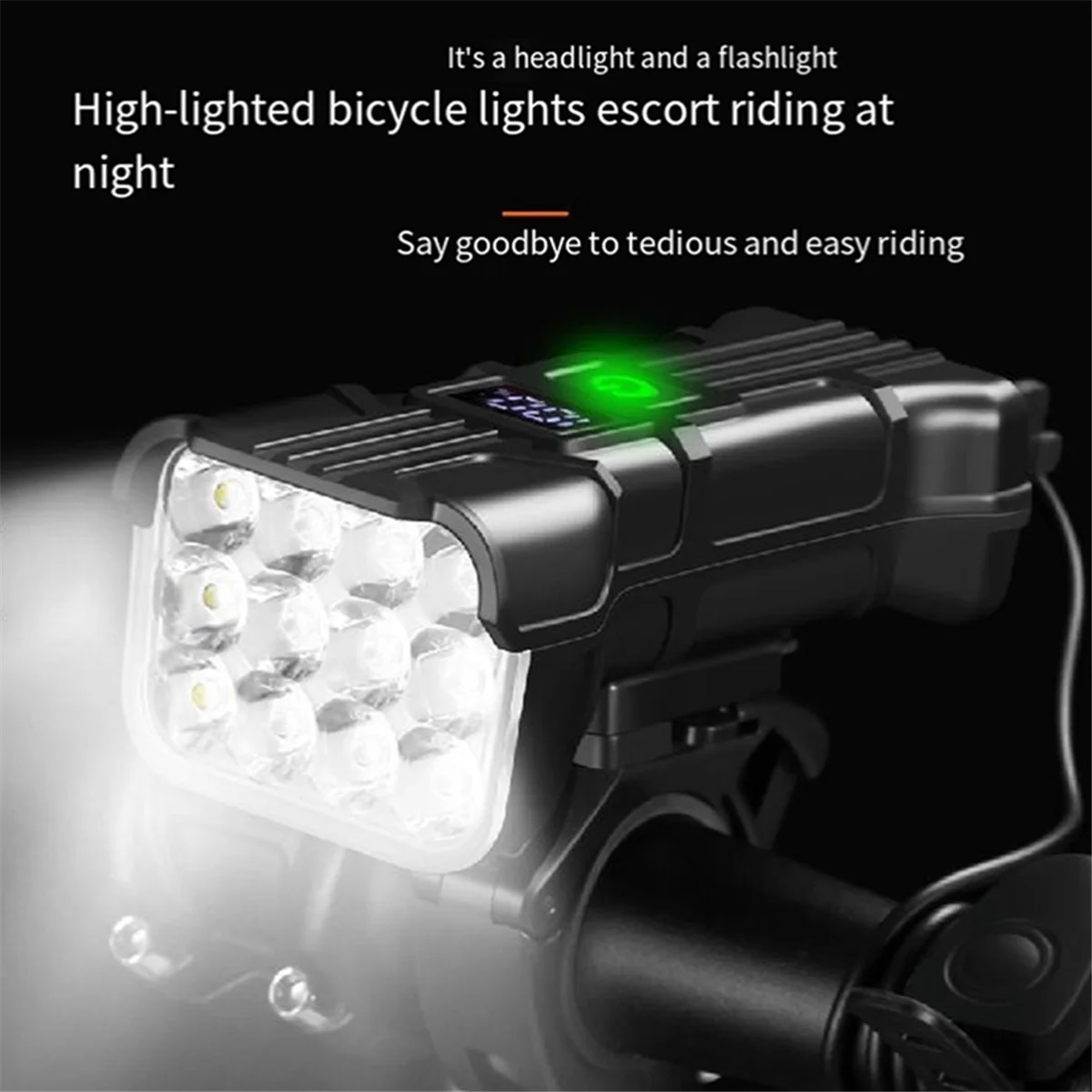 Bicycle Light 12 Lights Night Riding Bright Flashlight USB Rechargeable Outdoor Mountain Bike Riding