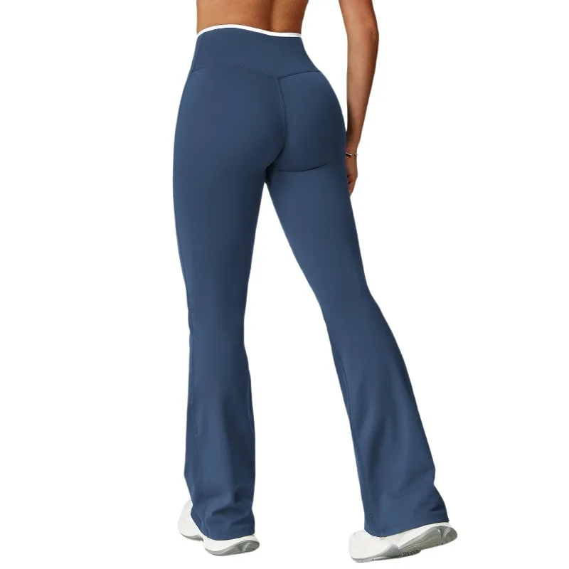 

Обтягивающие брюки для йоги с легким расклешенным крестом, высокой талией, широкими расклешенными брюками для женщин, спортивные и фитнес-брюки