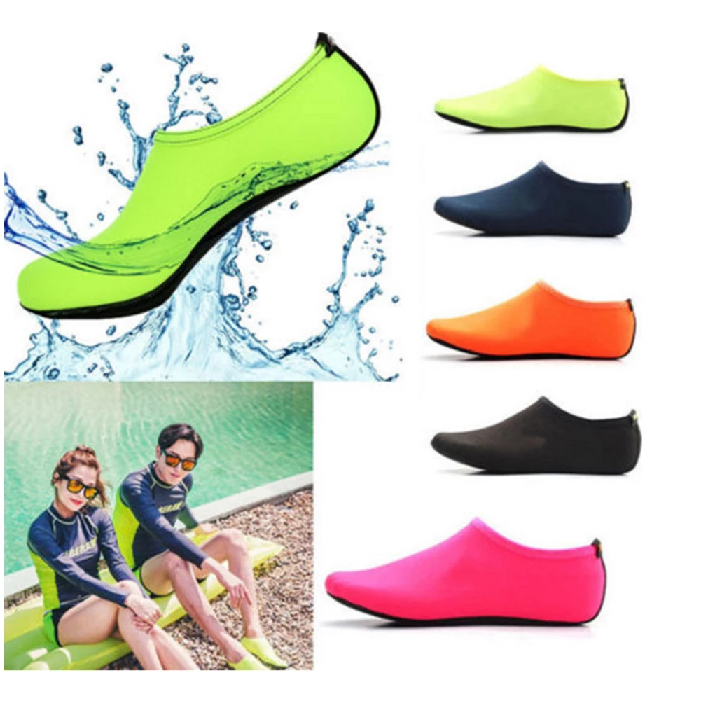 

Nylon Water Socks With Rubber Shoe Sole Beach Booties Anti-Slip Wetsuit Footwear Fin Swim Sand Proof Socks