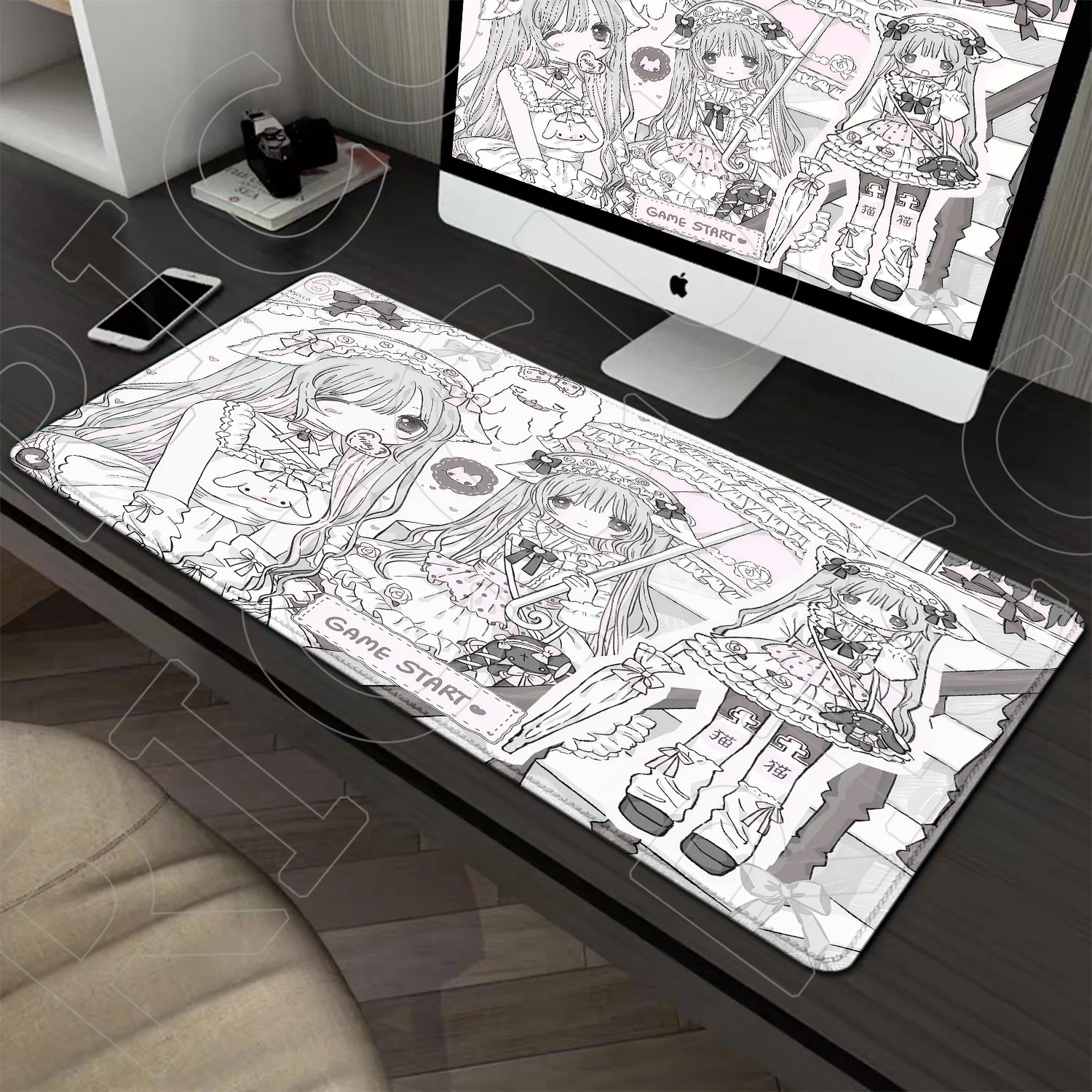 

XXL Mouse Pad Laptop Gaming subculture Desk Mats PC accessories Kawaii Gamer 30X60CM Angel Anime Sexy Girls Keyboard Pink Carpet