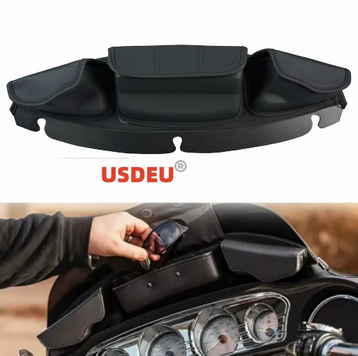 USDEU For Harley-Davidsion Glide 2014-2023 15 16 17 18 19 20 21 22 Touring Electra Street Tri Glide Windshield Bags 2014-2023