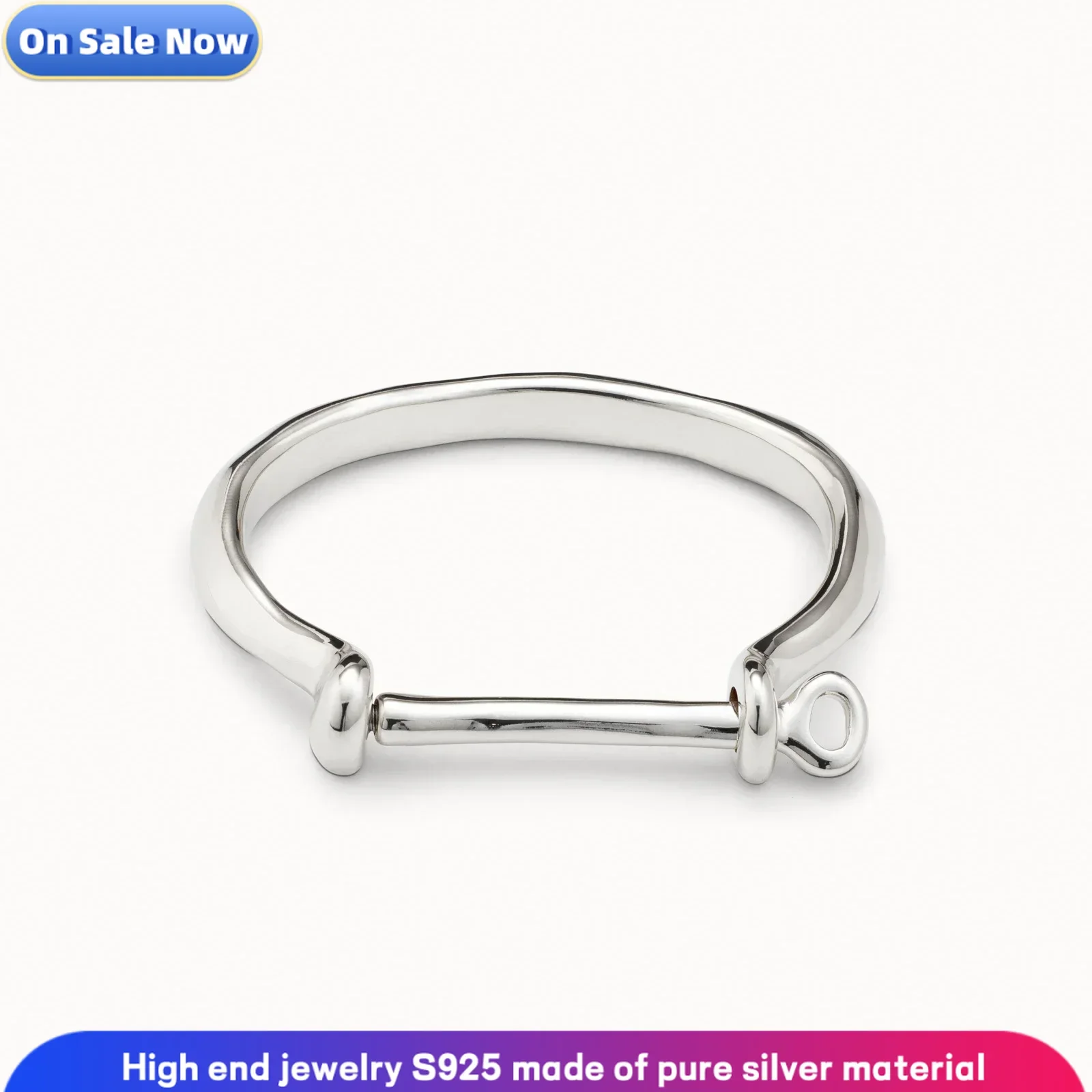 

S925 Pure Silver Women's Horseshoe Bracelet, High-end Minimalist Design, Women's Gift, High-quality Jewelry