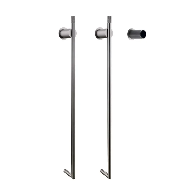 Gun gray concealed electric bath towel holder Household heating dry bath towel rod Minimalist stainless steel electric towel rod