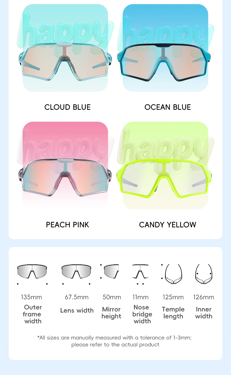 WEST BIKING Photochrome Fahrradbrille für Jungen und Mädchen, TR90 Sportsonnenbrille, UV400, mit flexiblem Rahmen und verstellbarem Nasenpolster – Detail 5