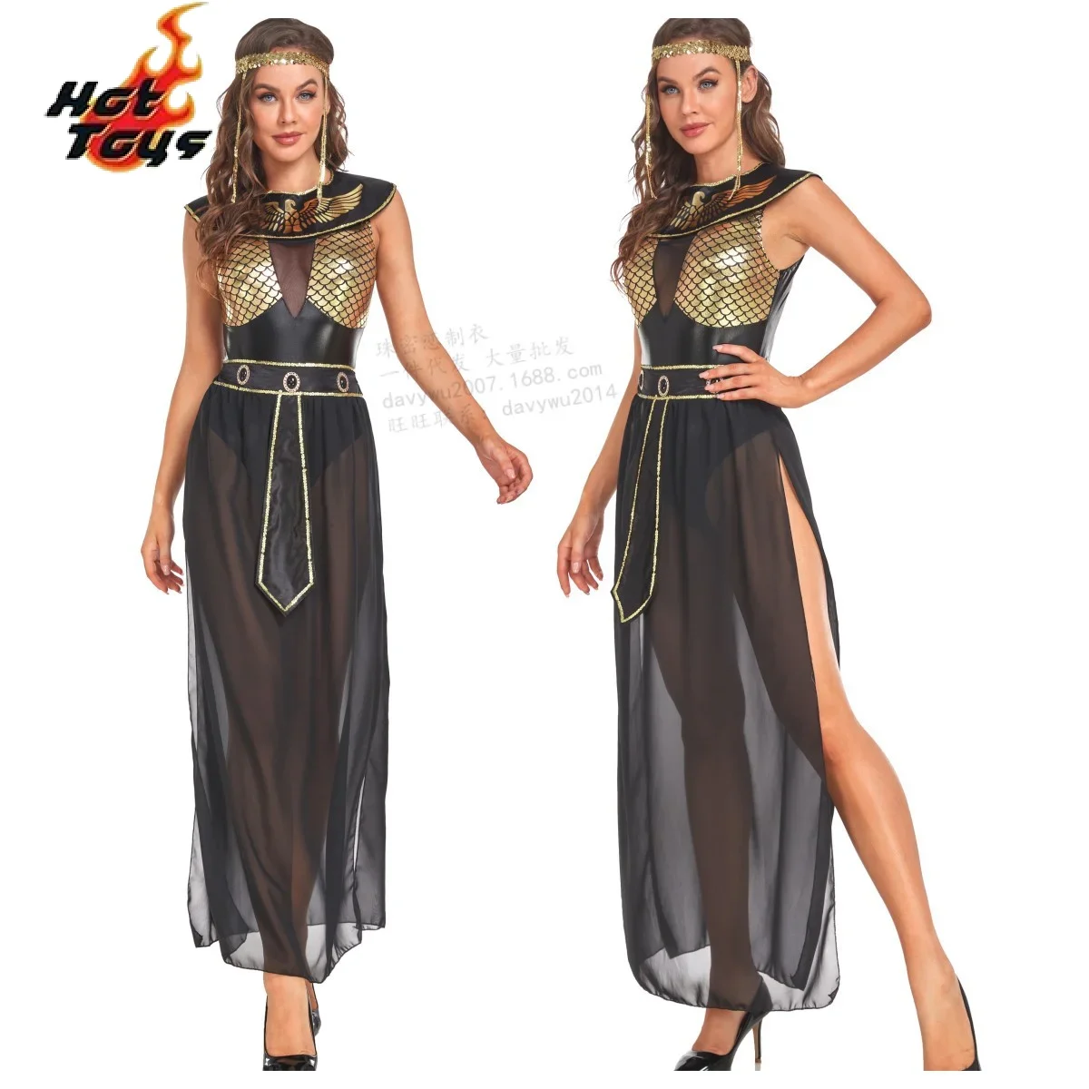 Costumes médiévaux d'Aleopatra pour femmes adultes vêtements de cosplay d'Halloween robe de paupières de princesse éma