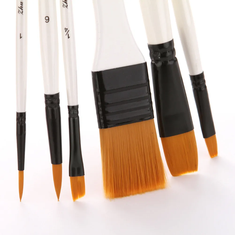 10 Piece Painting Brush Set Nylon Hair Art Brushes for Watercolor Acrylic Gouache Beginners Students