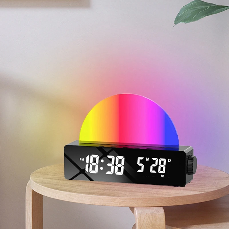 Sunrise Lamp Sunrise Alarm Clock, Wake Up Light Dawn Simulator, Bedside Sun Lamp Color Changing Lights For Bedroom