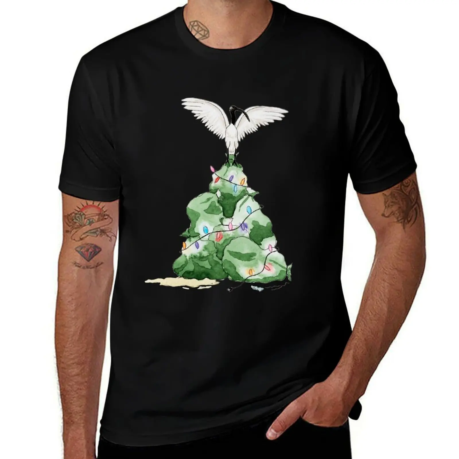 Christmas Ibis Bin Chicken Garbage T-Shirt Functional Casual Short Sleeve Tee T-Shirt
