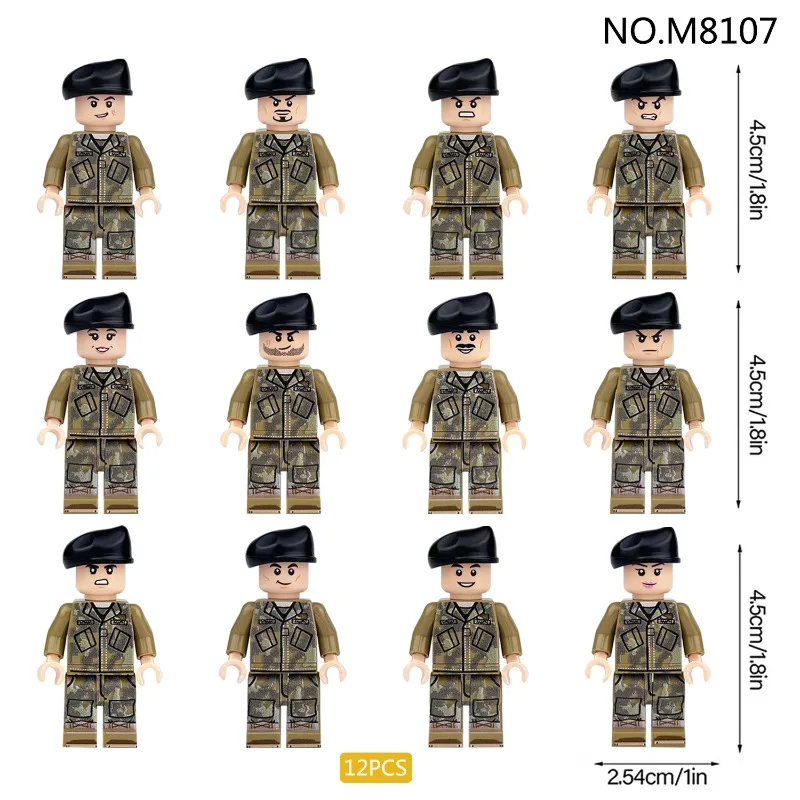 División de vuelo aéreo División de asalto 8107 muñeca militar de partículas pequeñas juguete para niños avión de combate Mini humanoide