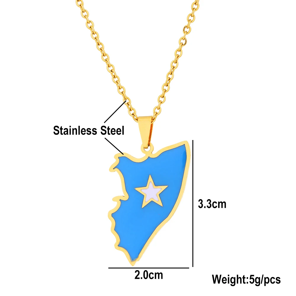 قلادة المينا الصومالية الأكثر مبيعًا مناسبة لكل من الرجال والنساء على الطراز العرقي قلادة زوجين من الفولاذ التيتانيوم الهندسي #6