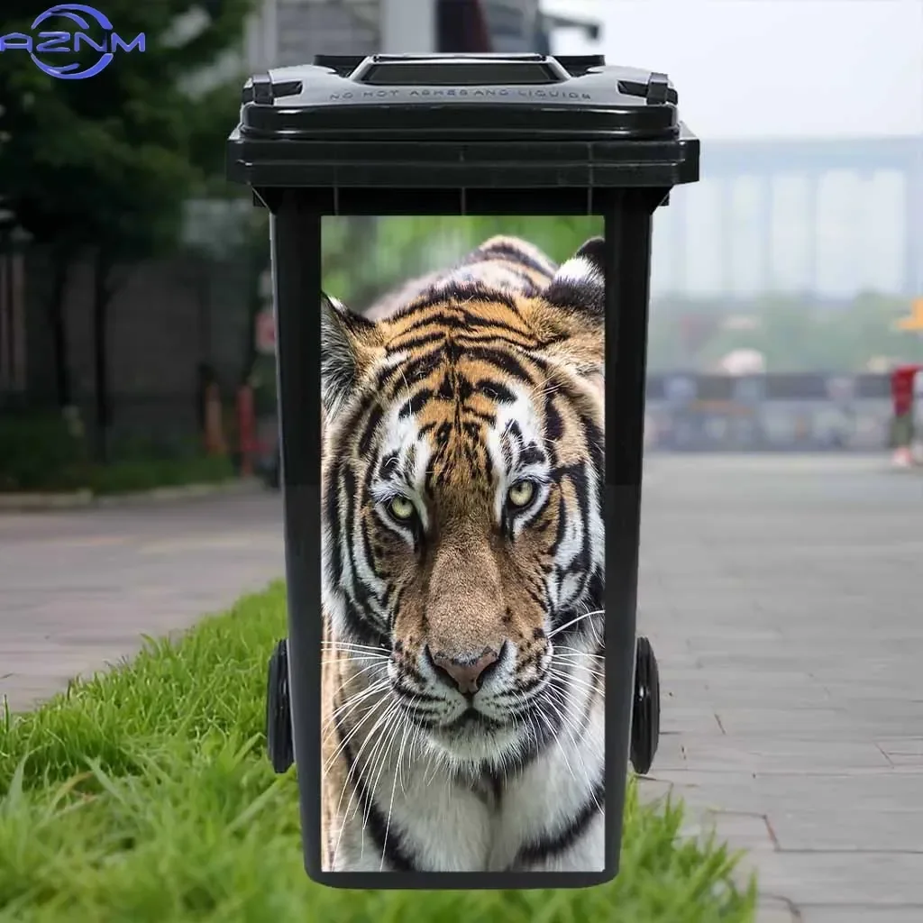 Stylish Waste Bin Ornament Sticker 2D Printed Decal for Home Trash Can