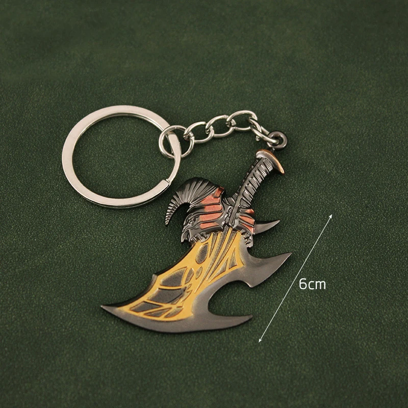 6cm Mini God of War Kratos Blades of the Exile Model Keychain for Men Vintage Pendant Key Ring Finder Fans Collection Jewelry