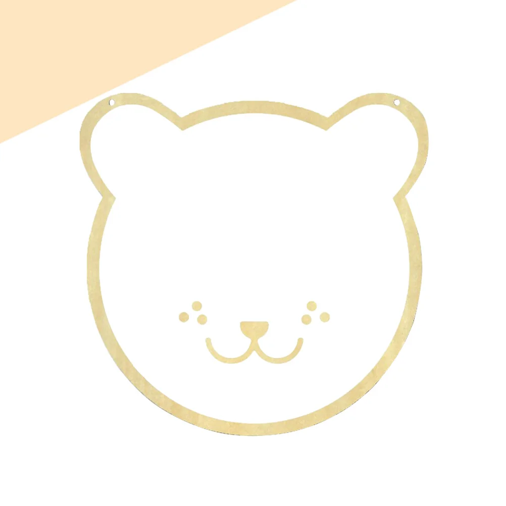 

Laser Cut Acrylic Wall Hanging Mirror Bear Shape Wooden Frame Cartoon Decor Mirror For Room Easy Mount Removable