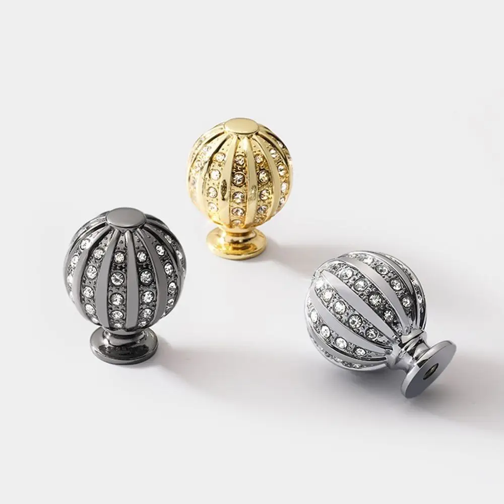 Zinc Alloy Cabinet Knobs Solid Construction Single Hole Drawer Knobs Pull Button Style Diamond Shape Wardrobe Knobs