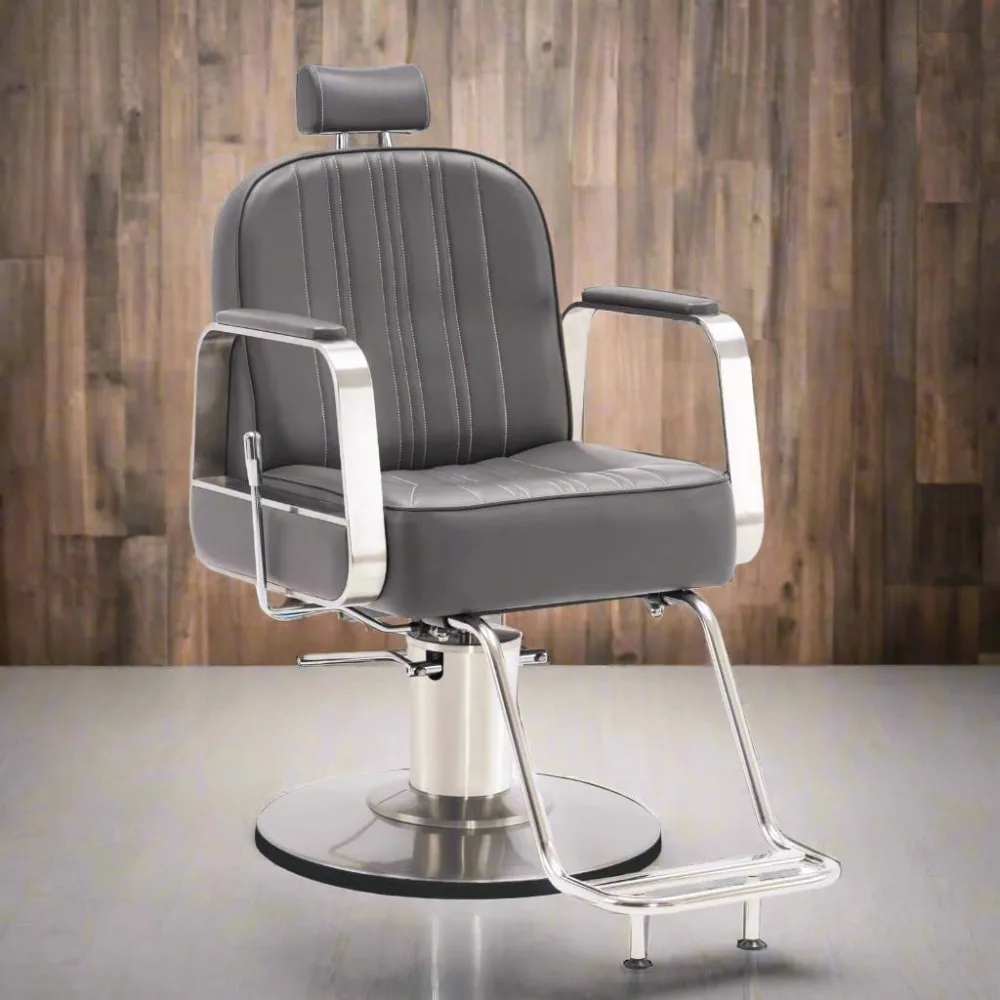 Salon Chair for Hair Stylist, All Purpose Hydraulic Barber Styling Chair, Beauty Spa Equipment 8548 (Grey)