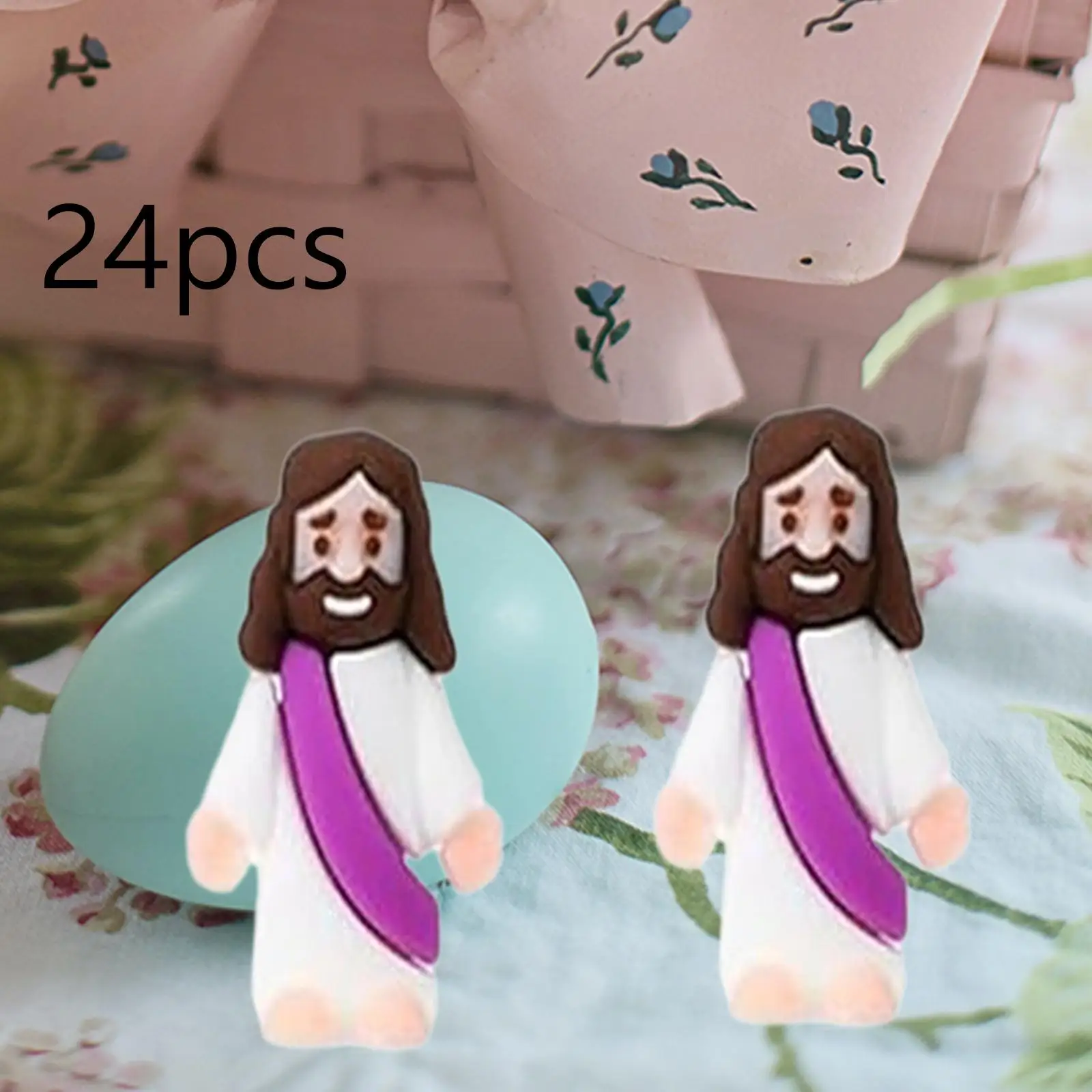 24 Pieces Mini Jesus Figurines Sacred Religious Sculpture Holy Statue for Family