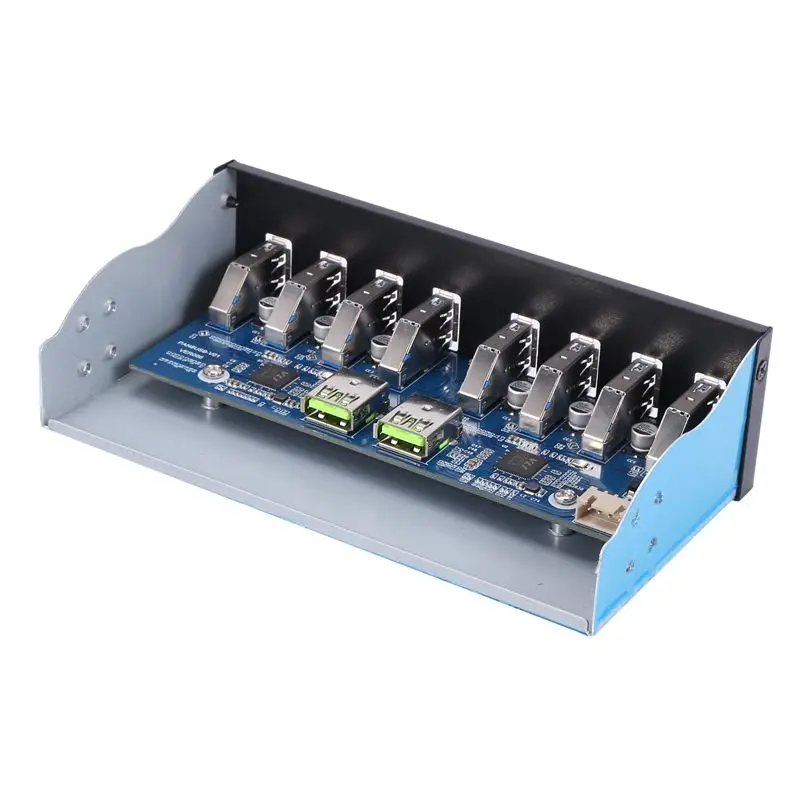 Stylish-2X 19 Pin To 8 Port USB 3.0 Hub 5.25 Inch CD-Rom Drive Bay CD Rom Front Panel For Computer Case